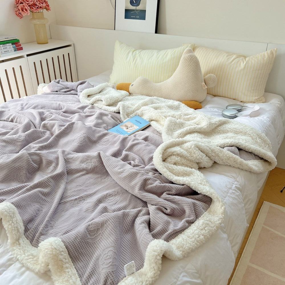 Damen Sherpa Decke mit Floralprägung für ultimativen Komfort 6