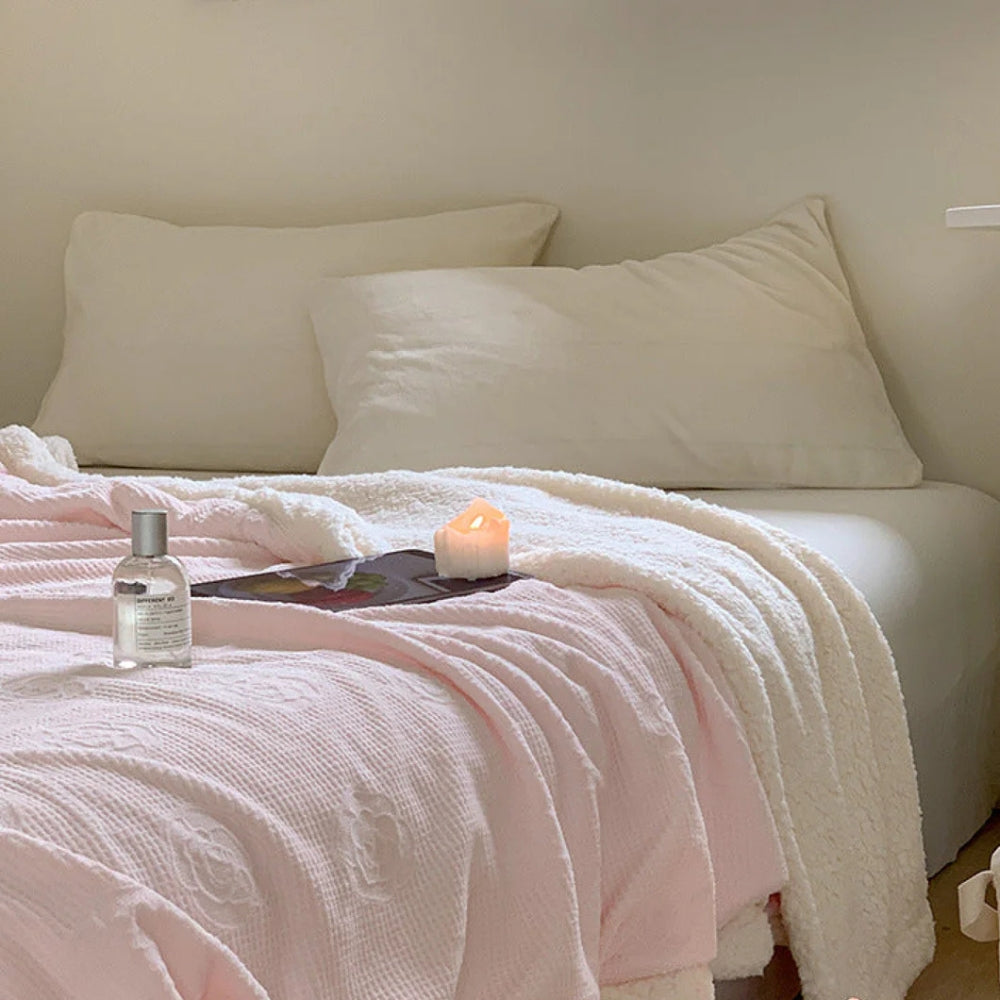 Damen Sherpa Decke mit Floralprägung für ultimativen Komfort 7