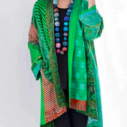 Damen Vintage Strickjacke Lässig Baumwolle Mehrfarbig 3
