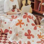 Damen Weiche Floral Strickdecke für Zuhause und Reisen Baumwolle-Polyester-Mischung 4