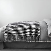 Damen Wolldecke Elegantes Hahnentritt-Muster Synthetische Wolle 4