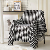 Damen Wolldecke Elegantes Hahnentritt-Muster Synthetische Wolle 7