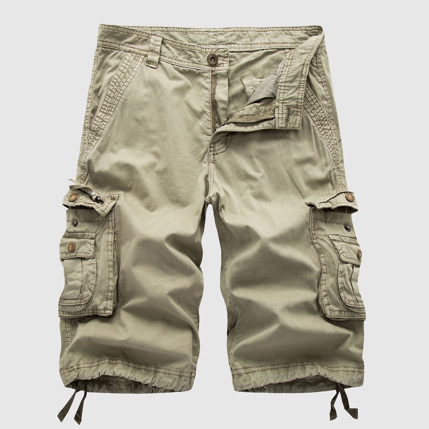  Herren -Frachtshorts - langlebige Baumwolle - Mehrere Taschen - Knielänge Casual Wear-1