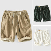  Herren Cord -Shorts - Leicht atmungsaktiv - elastische Taille - Rollte Saum Casual Wear-4