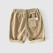  Herren Cord -Shorts - Leicht atmungsaktiv - elastische Taille - Rollte Saum Casual Wear-5