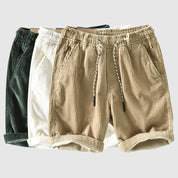  Herren Cord -Shorts - Leicht atmungsaktiv - elastische Taille - Rollte Saum Casual Wear-6