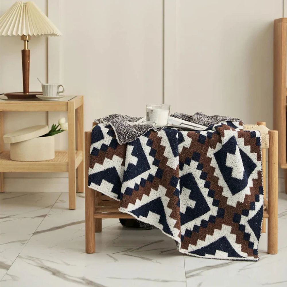Decke für Zuhause aus hochwertigem Mikrofaser mit Jacquard-Strickmuster 4