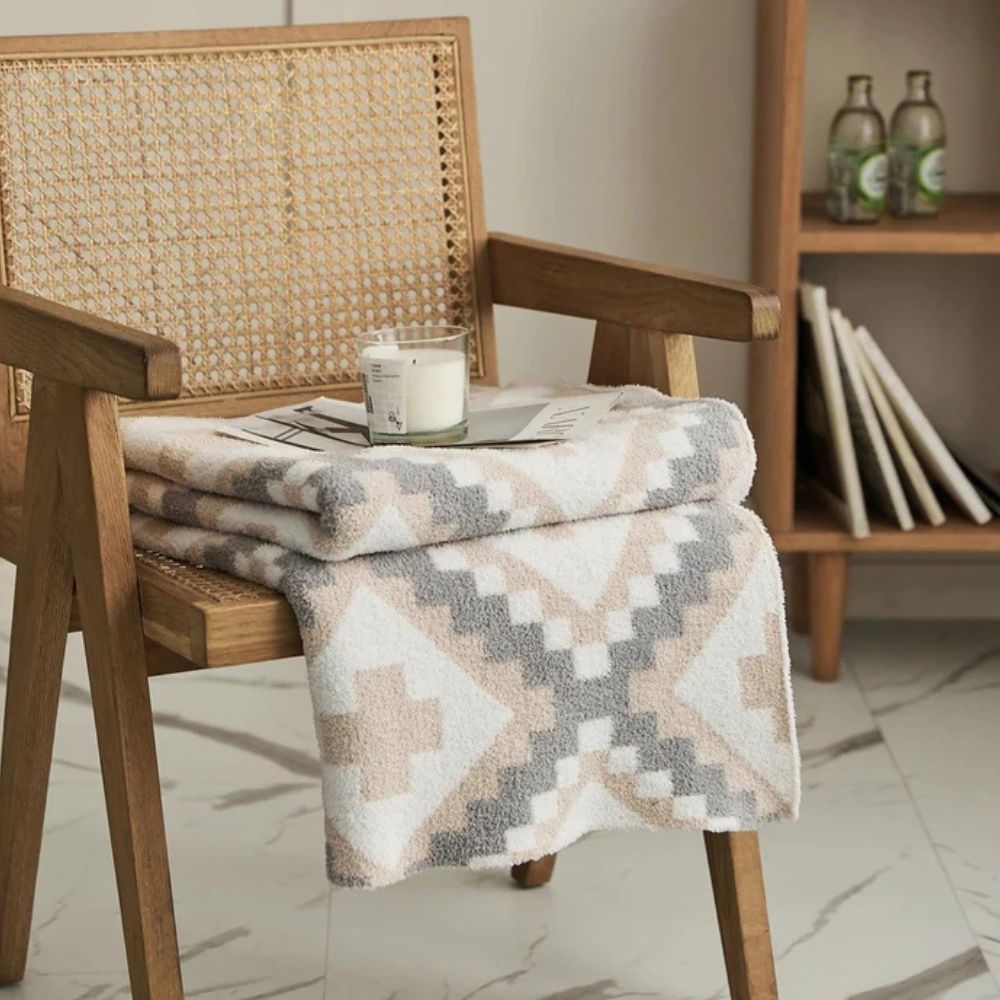 Decke für Zuhause aus hochwertigem Mikrofaser mit Jacquard-Strickmuster 6