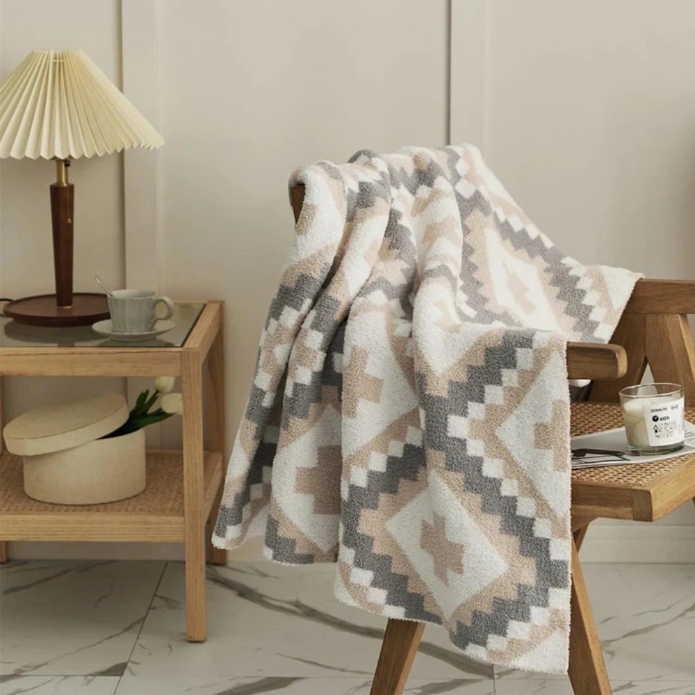 Decke für Zuhause aus hochwertigem Mikrofaser mit Jacquard-Strickmuster 7