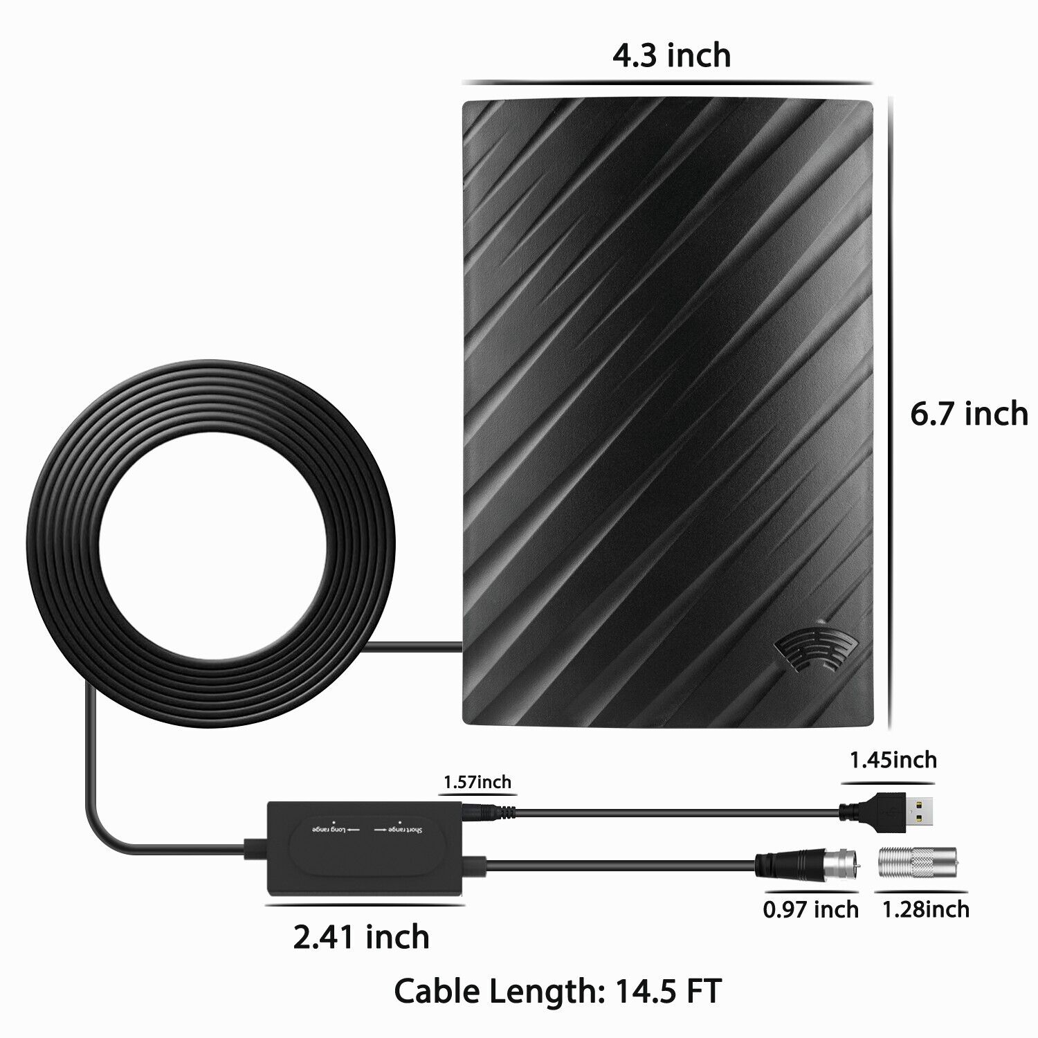 Digitale HDTV-4K-Antenne für den Innenbereich mit großer Reichweite, 600 Meilen 8