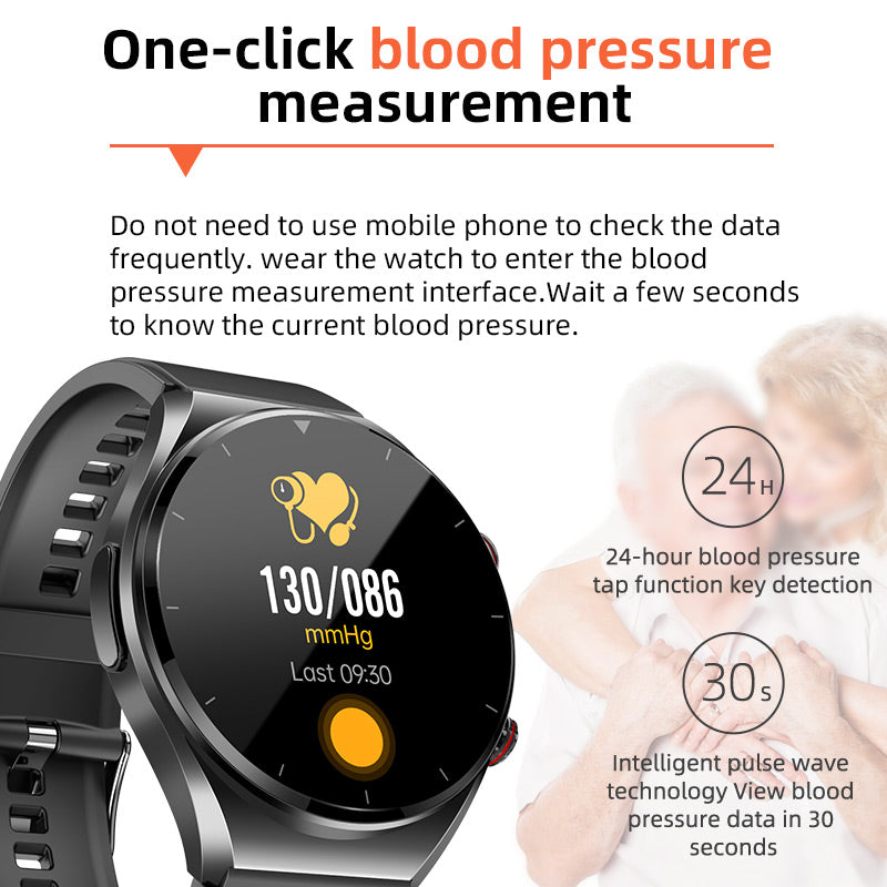 Ein-Klick-Blutzucker | Blutzuckerblutdruck EKG | EKG HRV Herzfrequenzmonitor Health Smart Watch 8