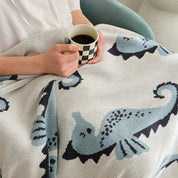 Elegante Decke für Zuhause mit Seepferdchen-Motiv aus Baumwolle 3