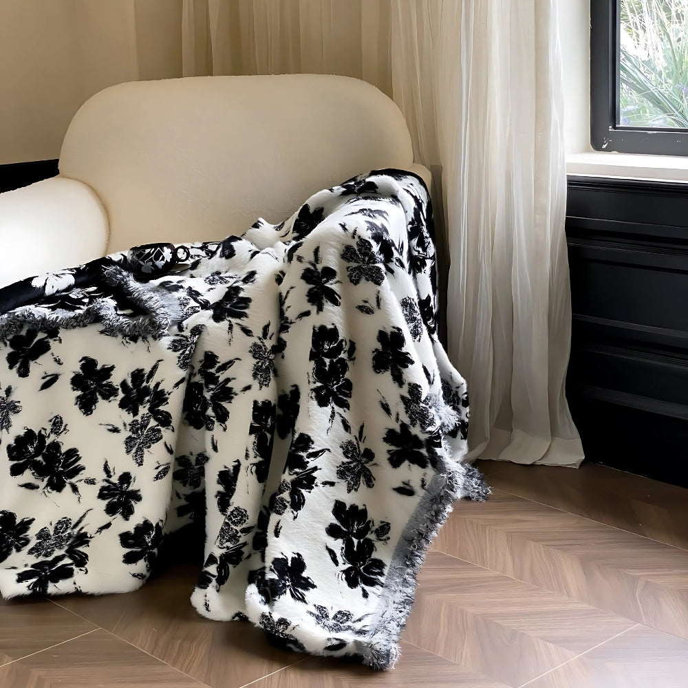 Elegante Kuscheldecke mit Jacquard-Design für Damen und Herren aus Nylon-Polyester-Mischung 0