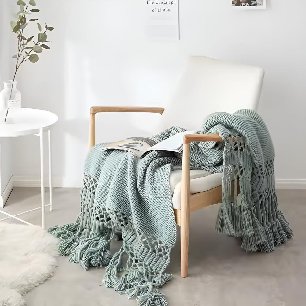 Elegante Makramee Wurfdecke für Zuhause aus Mikrofaser 2
