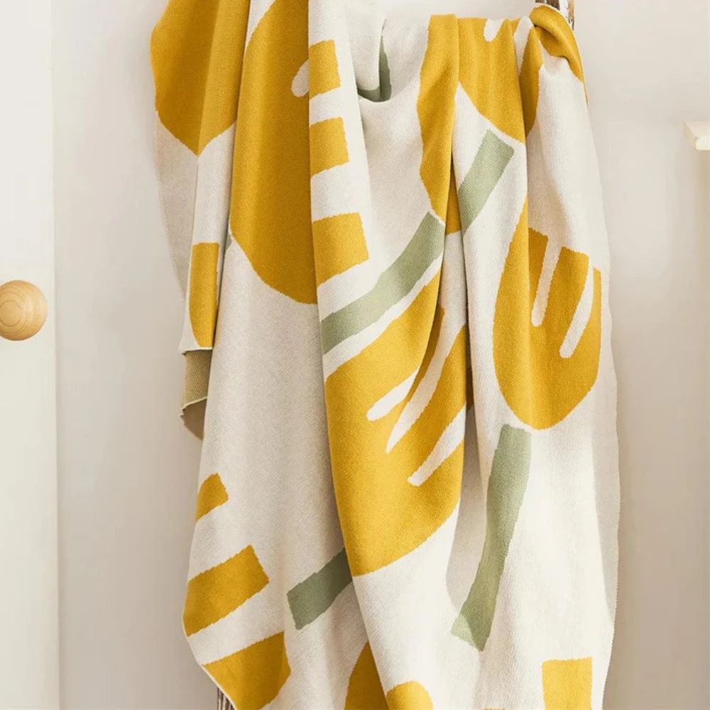 Elegante Strickdecke für Frauen mit Tulpenmuster aus 100% Baumwolle 3