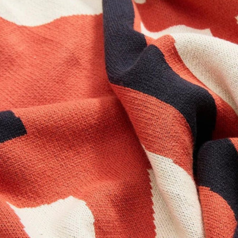 Elegante Strickdecke für Frauen mit Tulpenmuster aus 100% Baumwolle 7
