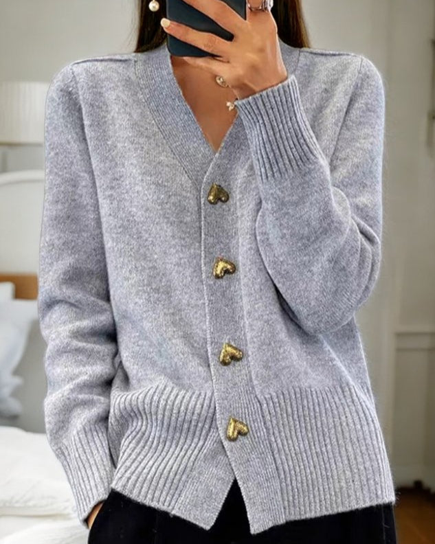 Elegante warme Herbst-Strickjacke 0