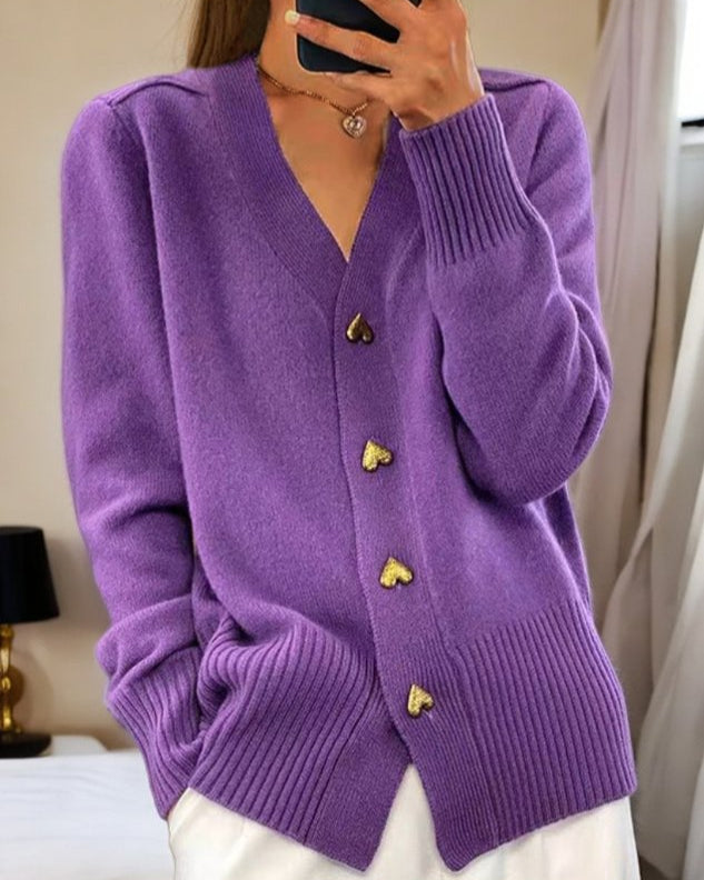 Elegante warme Herbst-Strickjacke 2