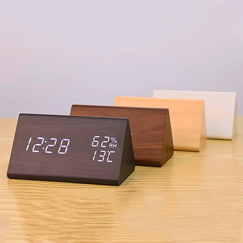 Elora LED-Wecker aus Holz mit Digitalanzeige 8