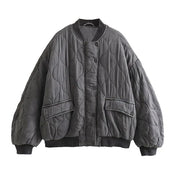 LIESEL | Damen Locker Sitzende Graue Bomberjacke