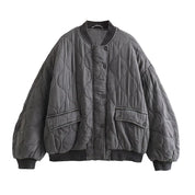 LIESEL | Damen Locker Sitzende Graue Bomberjacke
