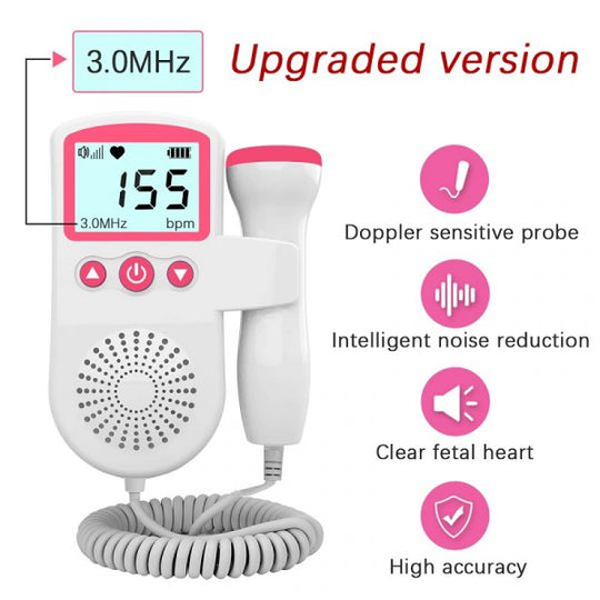 Fetal Doppler Herzfrequenz Monitor Home Schwangerschaft Baby Fetal Herzfrequenz Sound Detektor 3