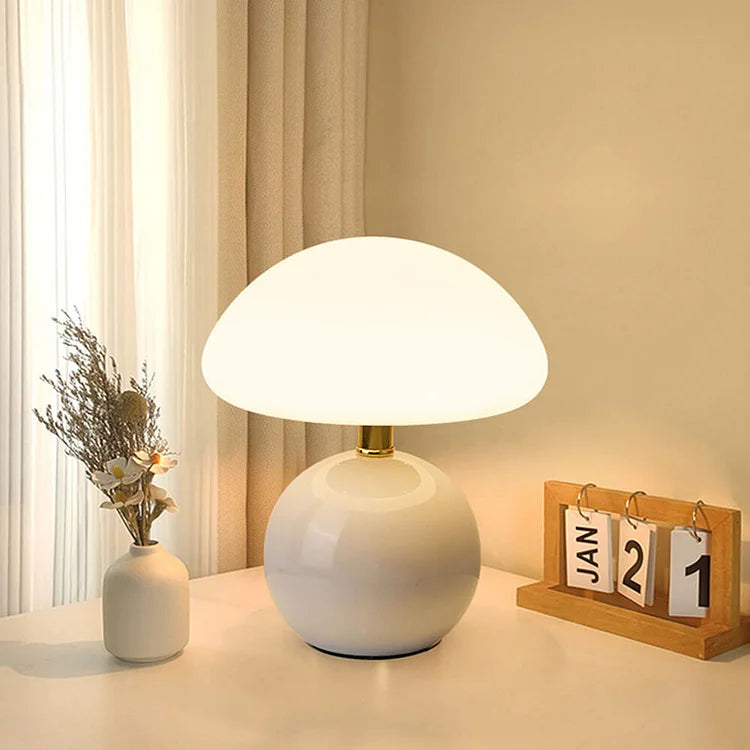 Französische Creme-Pilzlampe 8