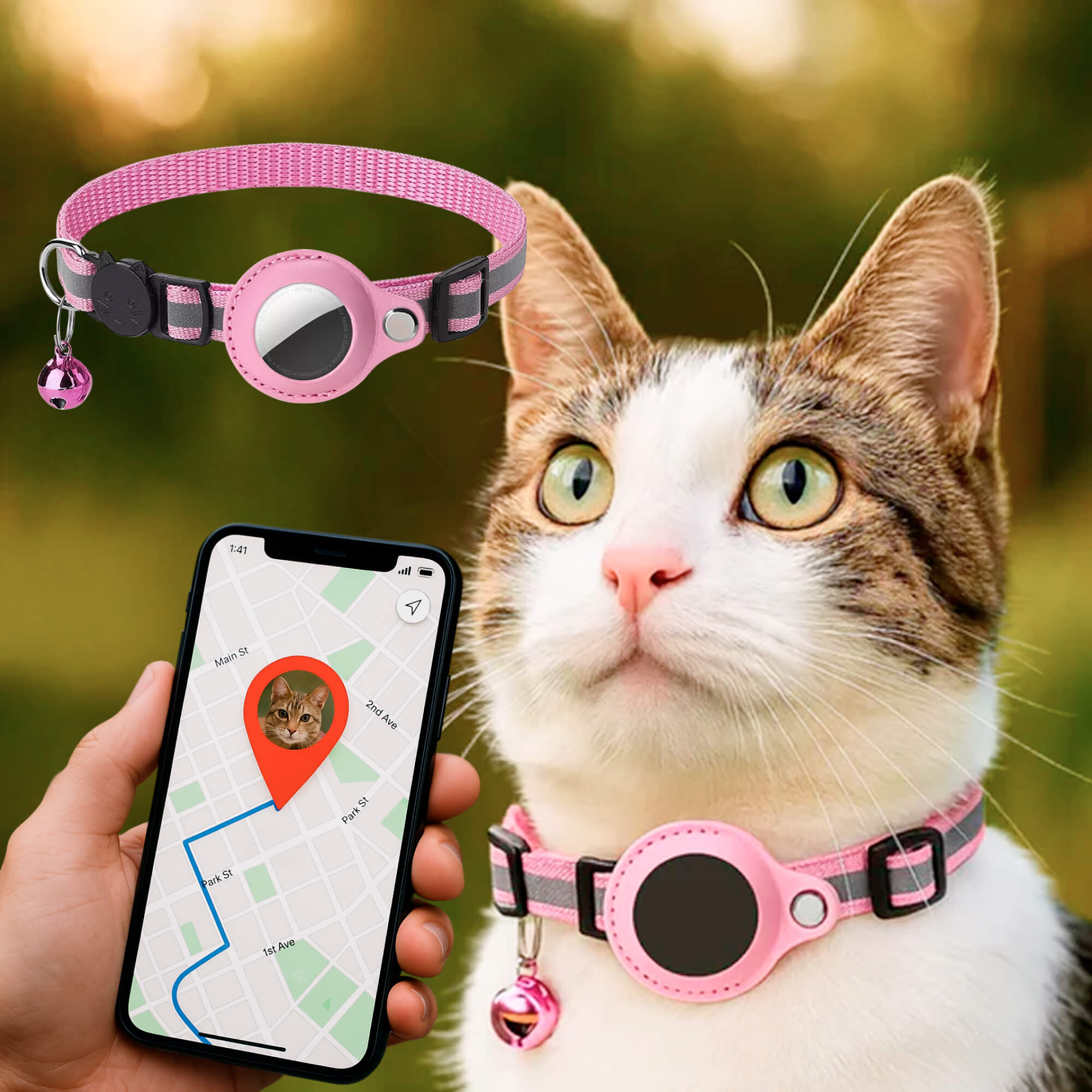 GPS-Tracker-Halsband für Katzen | Schnellverschluss, reflektierendes Design und langlebig für sichere Outdoor-Abenteuer 9