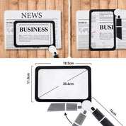 Ganzseitige Handheld-Vergrößerungsglas-5-fache Vergrößerung, LED-beleuchtete Lupe mit 3 Modi, ideal zum Lesen von Büchern und Senioren 4