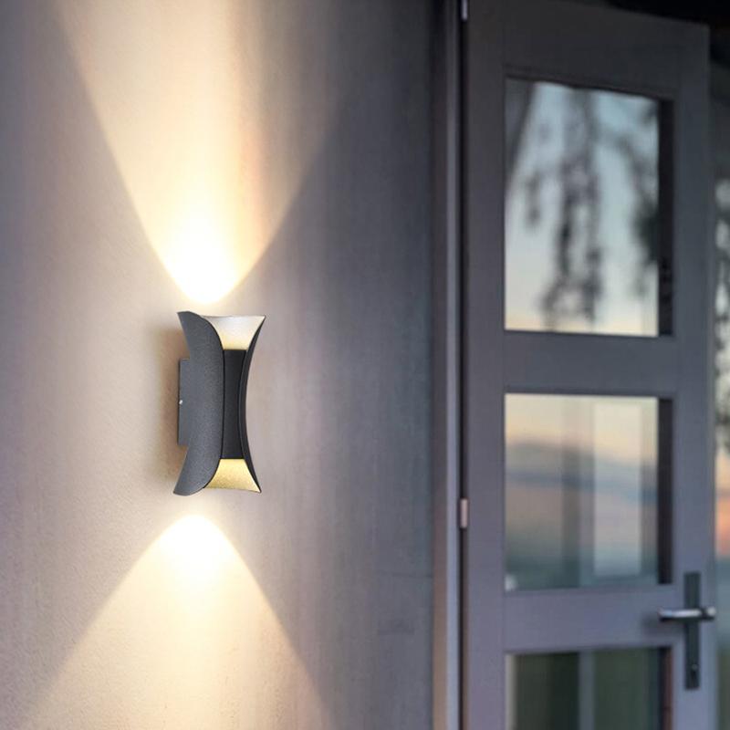 Gebogene LED auf und ab Licht wasserdichte moderne Außenwandleuchten 4