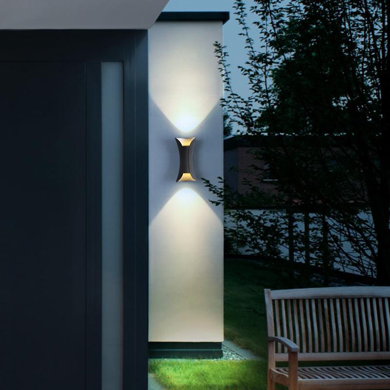 Gebogene LED auf und ab Licht wasserdichte moderne Außenwandleuchten 6