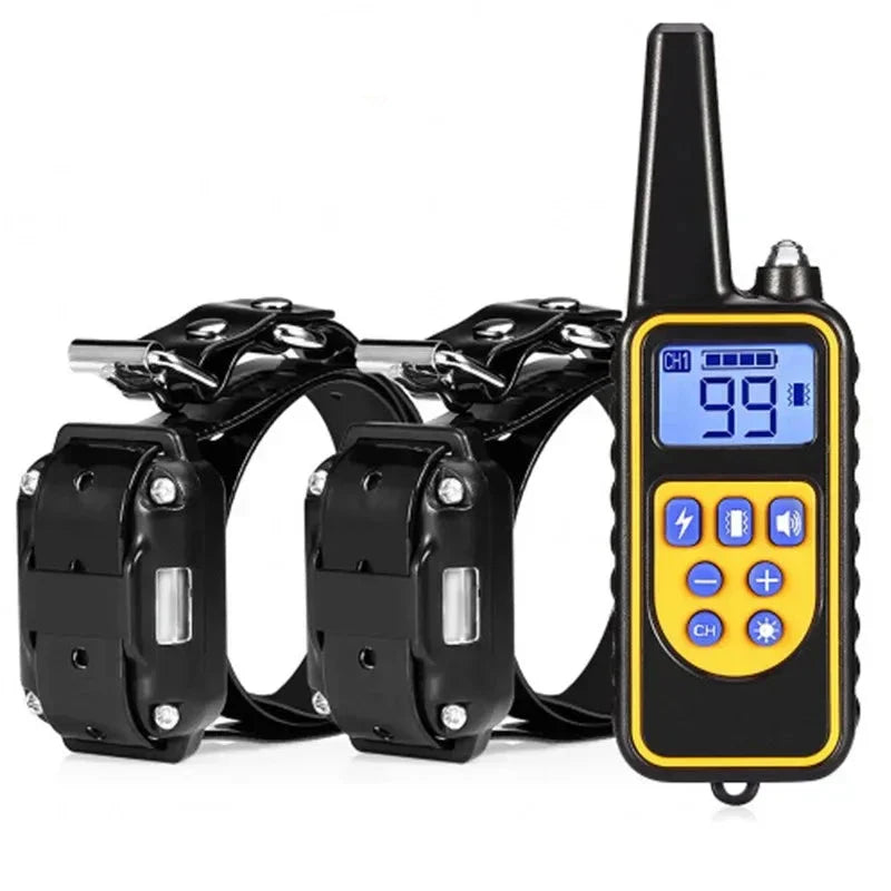 Wasserdichte elektrische Hundehalsband mit Fernbedienung - wiederaufladbar, einstellbar für alle Größen, humane Trainingsoptionen-1