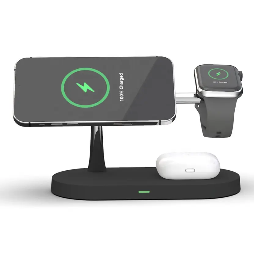3-in-1-drahtloses Ladegerät für Smartphone, Smartwatch und Ohrhörer-Schnellladestation mit modernem Design-4