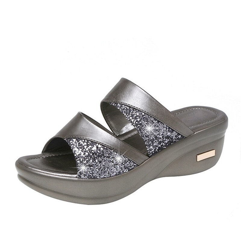 Emma | Offene Zehen Pantoffeln – Bequeme Damen Hausschuhe