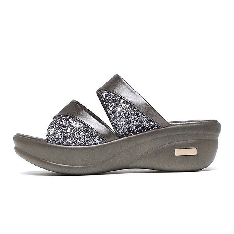 Emma | Offene Zehen Pantoffeln – Bequeme Damen Hausschuhe