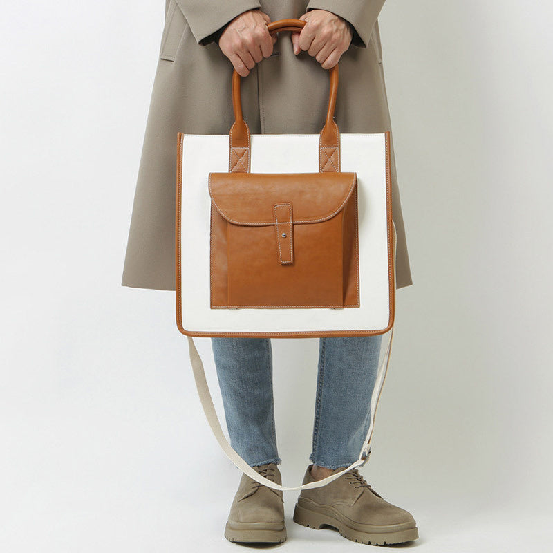 Herren-Business-Handtasche aus Leder – Umhängetasche mit großem Fassungsvermögen für 14-Zoll-Laptops 0