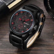 Herren Uhr Chronograph Leder 3
