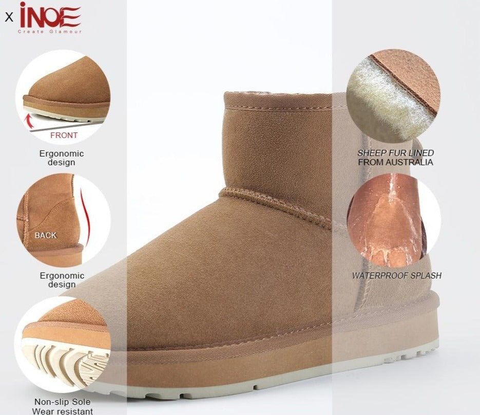 Inoe Wildleder-Winterstiefel | Echtes Schaffell, super warm und weich 8