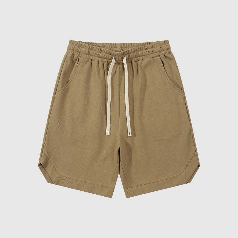  Herren Retro Twill Baumwolle lockere Sportshorts-4