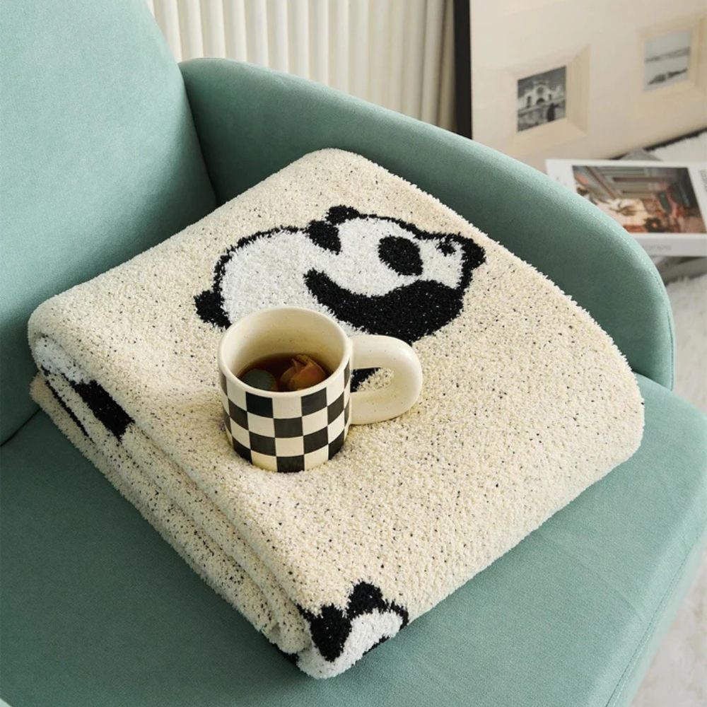 Kawaii Panda Decke für Kinder, Gemütlich und Atmungsaktiv, Mikrofaser 3