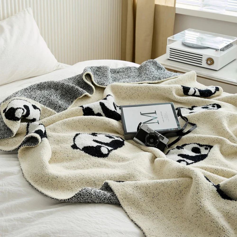Kawaii Panda Decke für Kinder, Gemütlich und Atmungsaktiv, Mikrofaser 4