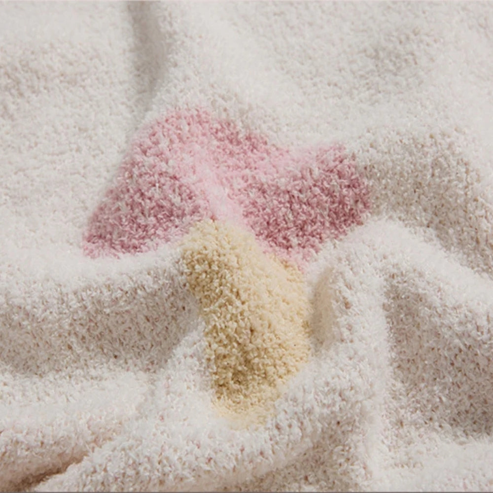 Kinder Strickdecke Mit Eiscreme-Muster Aus Mikrofaser, Weich Und Atmungsaktiv 3