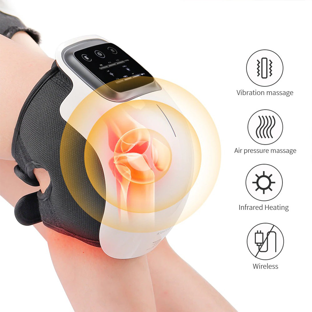 Knie -Massagegerät mit Hitze -Therapie | Schmerzlinderung & Gelenkrecovery - Tragbare beheizte Kniemassage für Komfort und Mobilität 1
