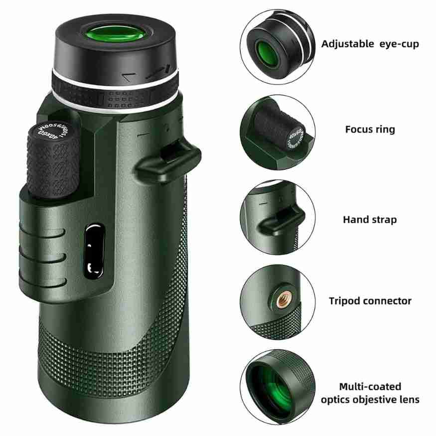 Kompaktes Monokular mit 600-fachem Ultra-Zoom | HD-Objektiv, leicht und perfekt zum Wandern, Vogelbeobachten und für Sportveranstaltungen 4