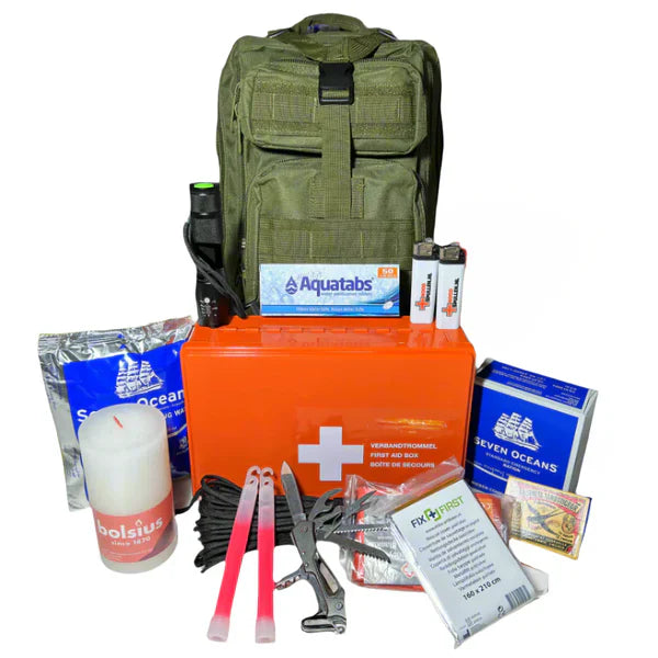Komplettes Notfallset im taktischen Rucksack (20L) - CrisisKit 1