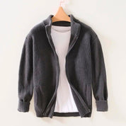 LIAM | Herren Strickpullover Jacke mit Reißverschluss