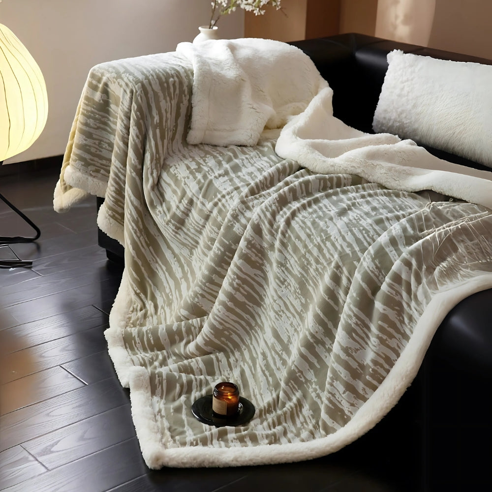 Kuscheldecke Aus Hochwertigem Berberfleece Für Damen Und Herren Mit Eleganter Rinde-Optik 5