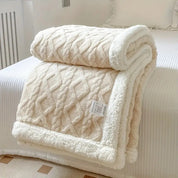 Kuscheldecke Grau 150x200 cm Sherpa Fleece Wende-Decke für Gemütlichkeit 6