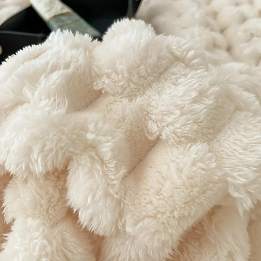 Kuscheldecke Grau Sherpa Fleece für Erwachsene 5