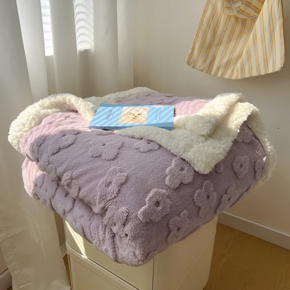 Kuscheldecke für Damen und Herren - Elegante und Bequeme Sherpa-Fleece-Decke 9